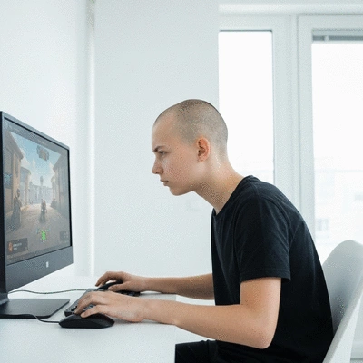 Teenager using a tablet for educational purposes, surrounded by digital learning icons